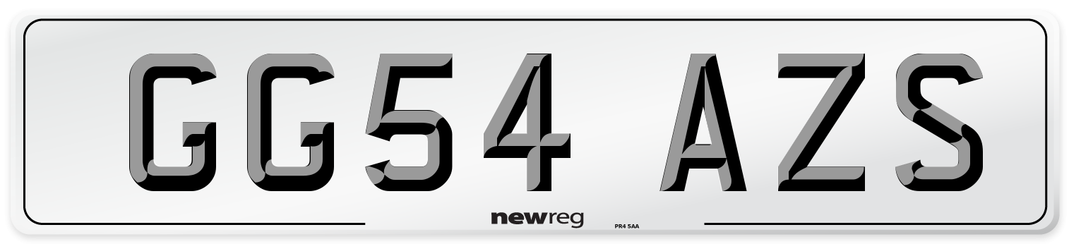 GG54 AZS Number Plate from New Reg